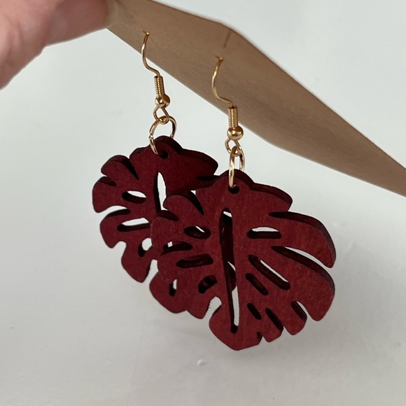 PALM EARRINGS | Wood | NWT - Picture 6 of 8